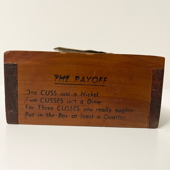 Vintage Wooden Cuss Box Coin Bank Saskatchewan Canada - Picture 7 of 10